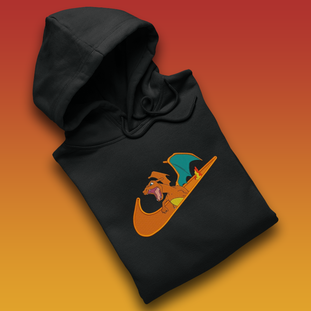 Dracaufeu Custom Pokemon Sweat à capuche brodé - Main Image