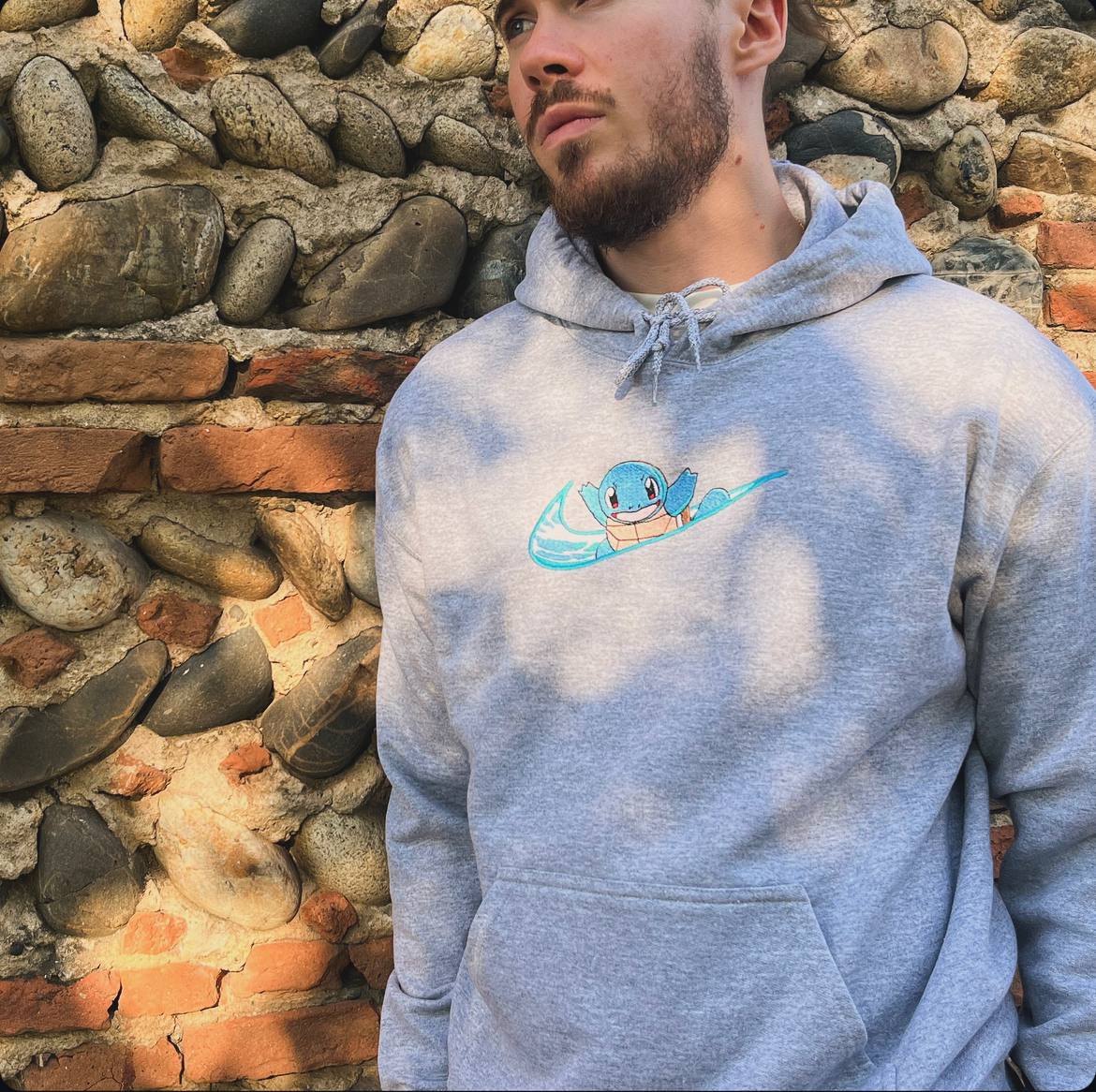 Carapuce Swoosh Embroidery Hoodie Brodé pokemon Salameche Pikachu Bulbizarre