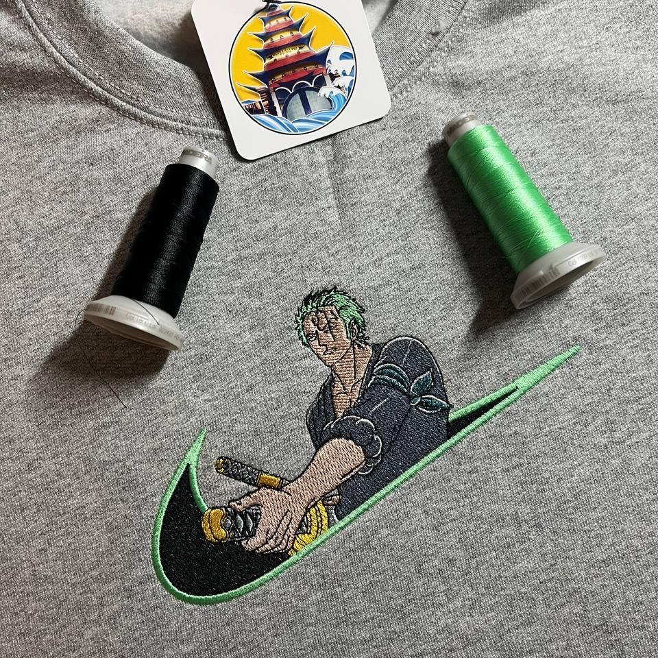 Sweat à capuche Roronoa Zoro Wanokuni Swoosh embroidery Luffy Gear 5 One Piece