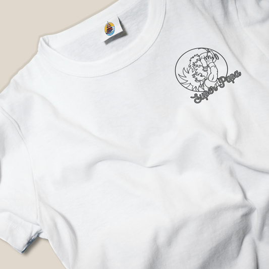 T-shirt brodé “Super Papa” – Goku & Gohan | Cadeau fête des pères